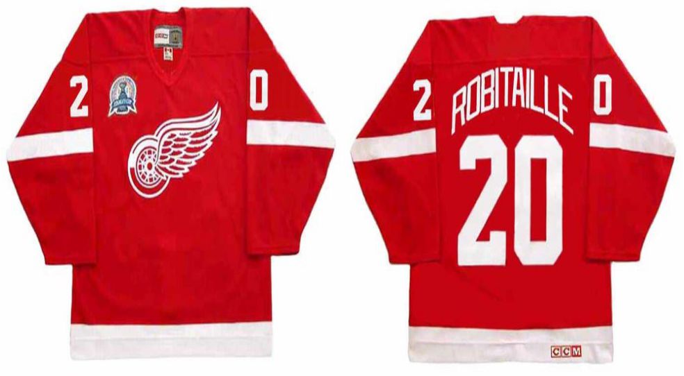 2019 Men Detroit Red Wings 20 Robitaille Red CCM NHL jerseys